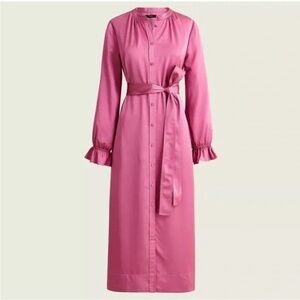 J. Crew, Drapey Shirtdress in Vintage Raspberry, Small